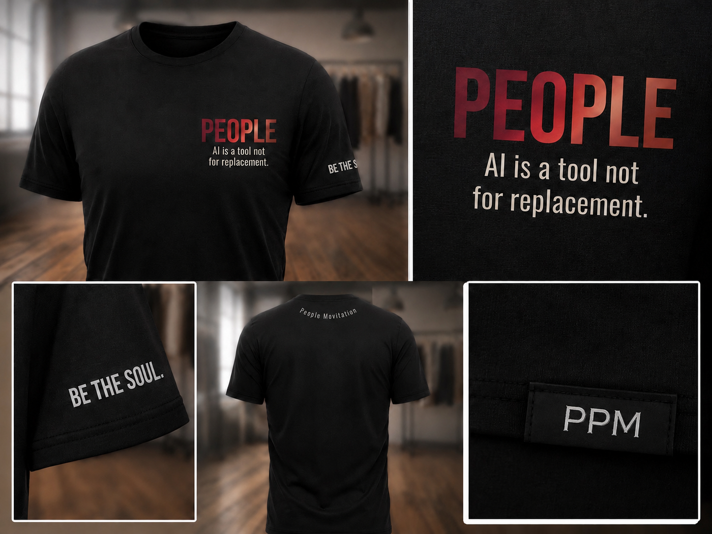 Black PPM People Motivation shirt design